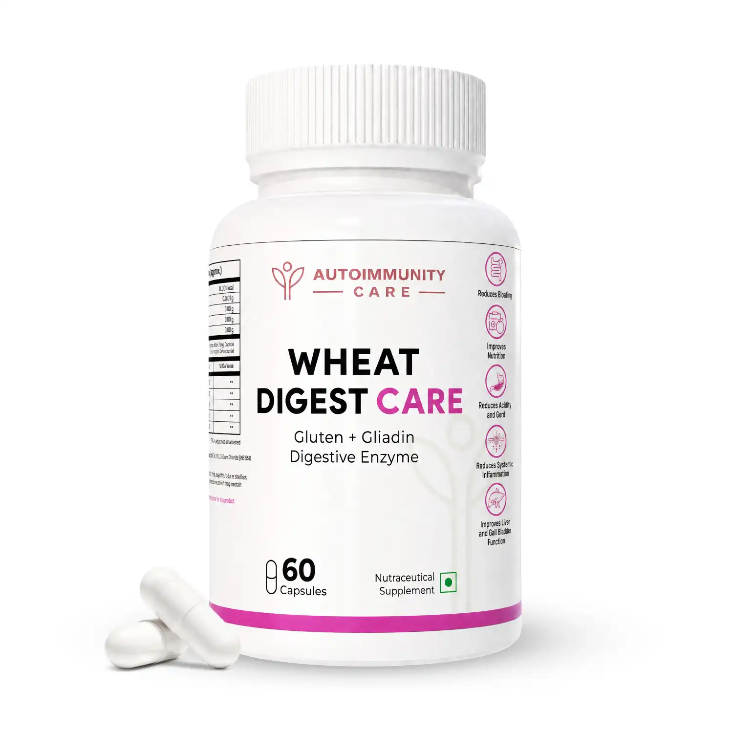 Autoimmunity Care Wheat Digest Care, Gluten Digest Support, 60 Veg Capsules