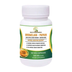 Back to Beginnings Bromelain-Papain With Apple Cider Vinegar & Gentian Roots, 500 Mg Blend, 60 Veg Capsules