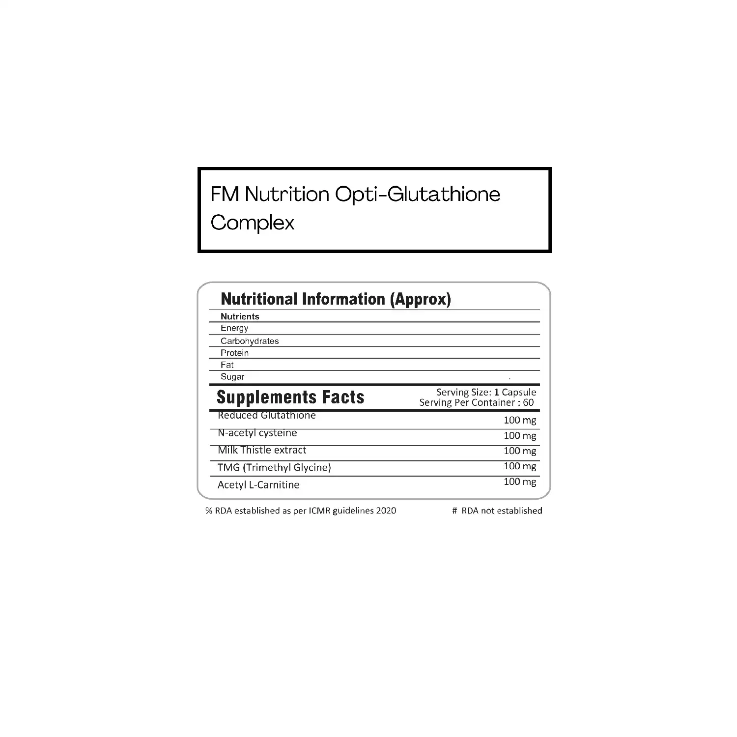 FM Nutrition Opti-Glutathione Complex, 60 Veg Capsules