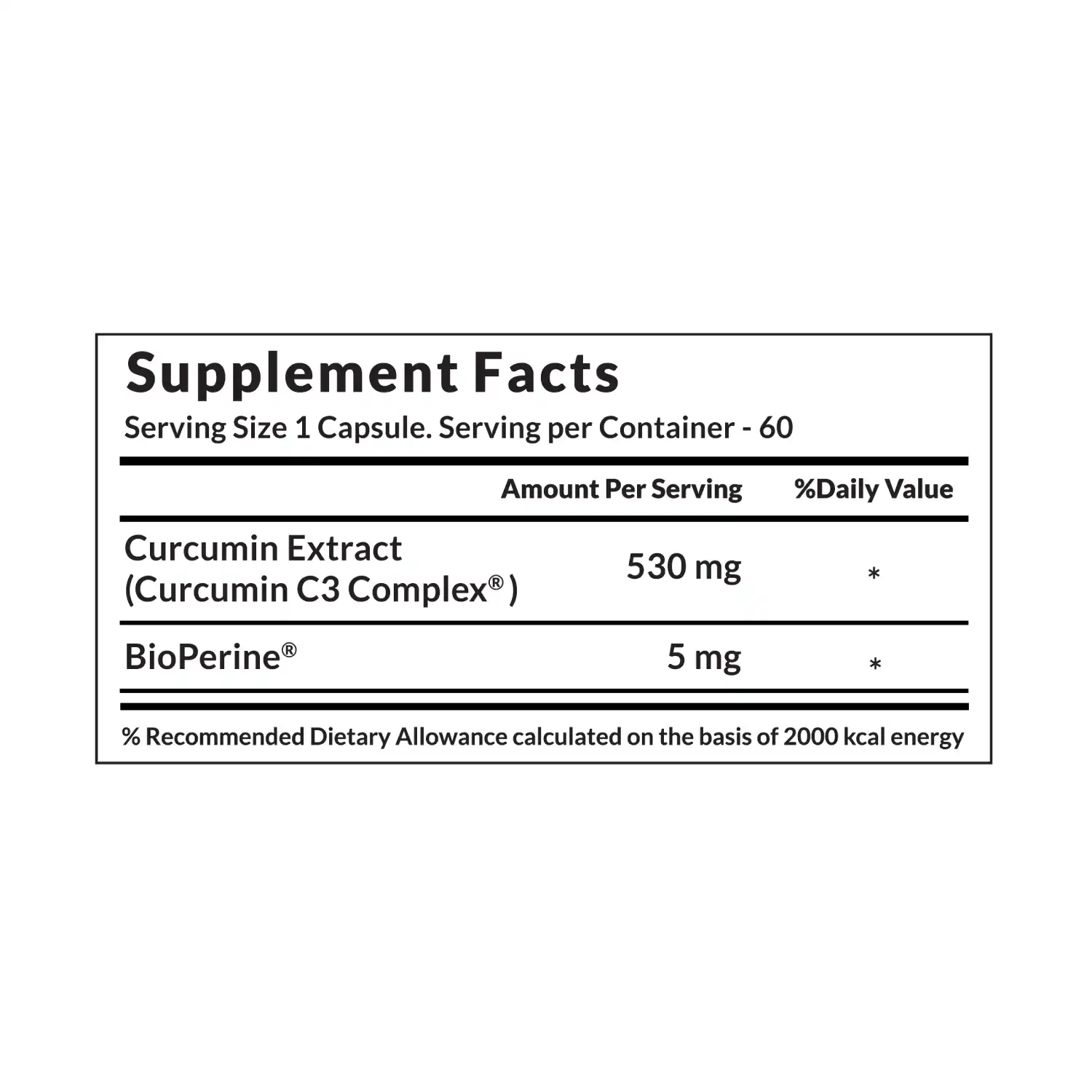 Vitaone C3 Curcumin Complex, 60 Veg Capsules