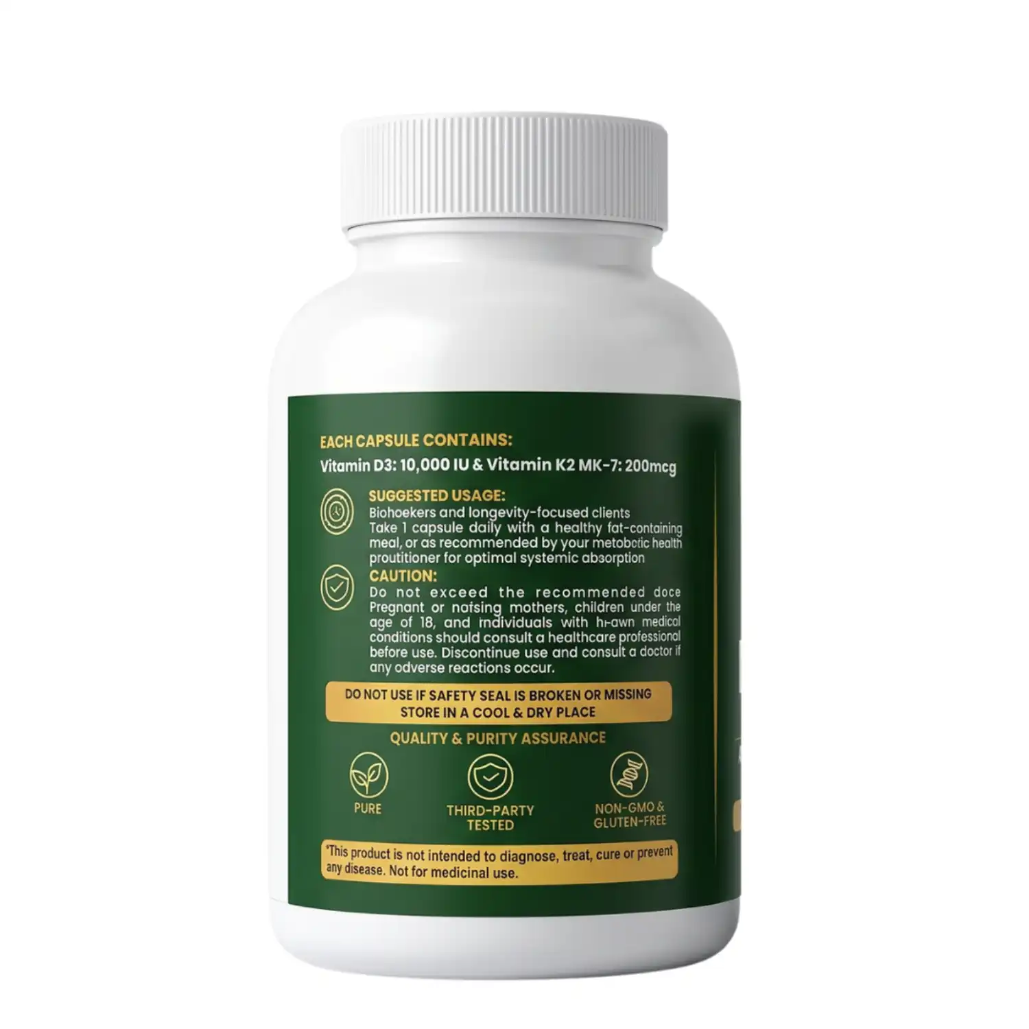 Dr. Gold D3K2, Bio-Matrix, Advanced Cellular Synergy & Bone-Vascular Axis Support, 60 Capsules