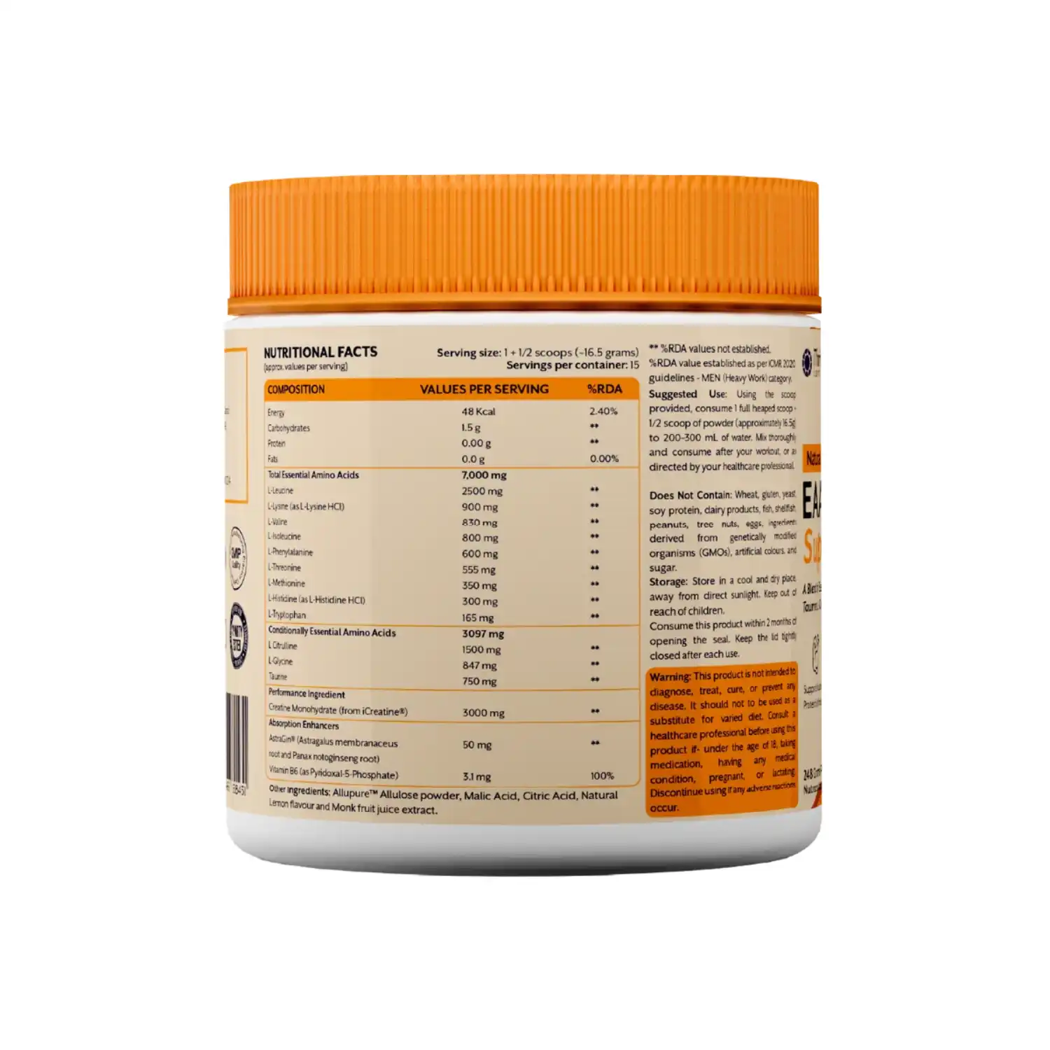 iThrive Essentials EAA Protein Support (Lemon Flavor), 248gm