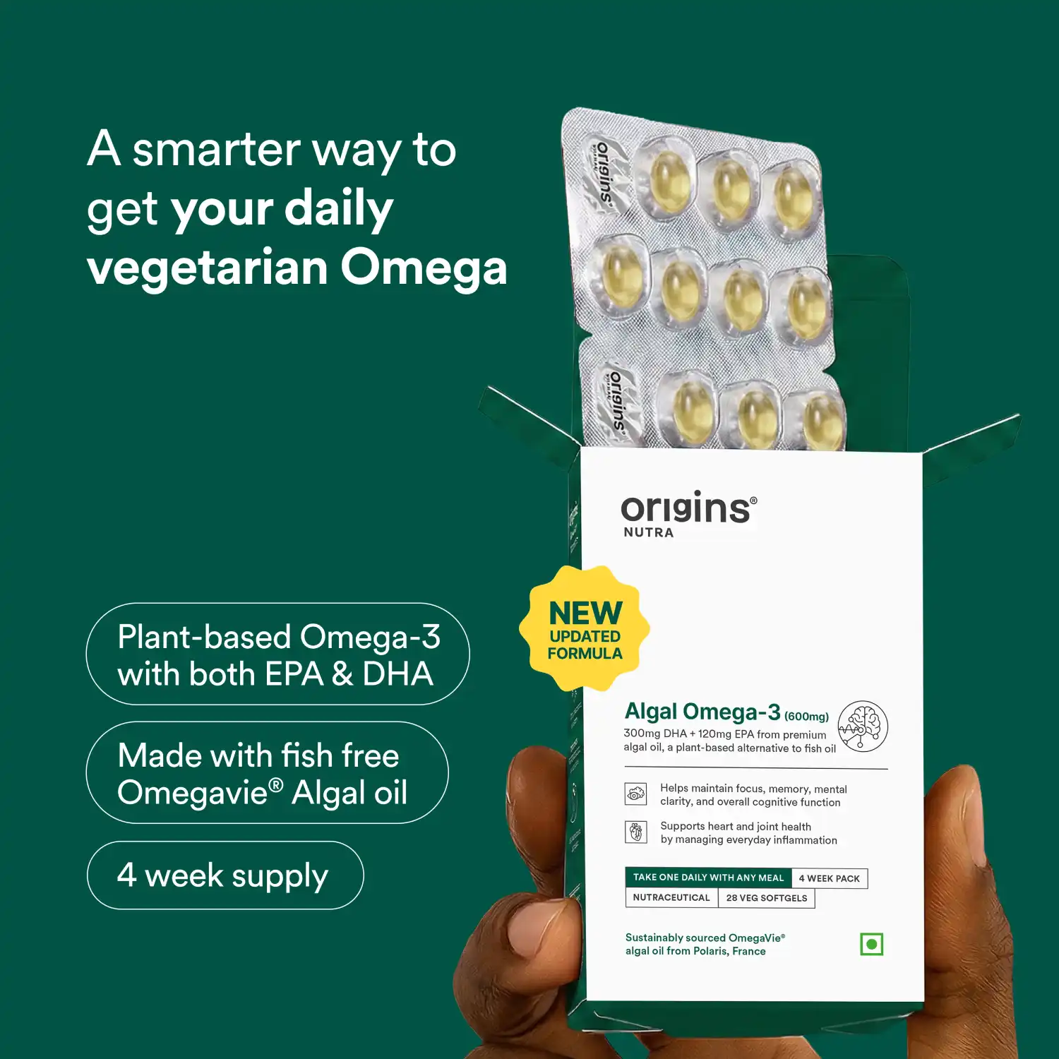 Origins Nutra Algal Omega 3, Veg Softgels