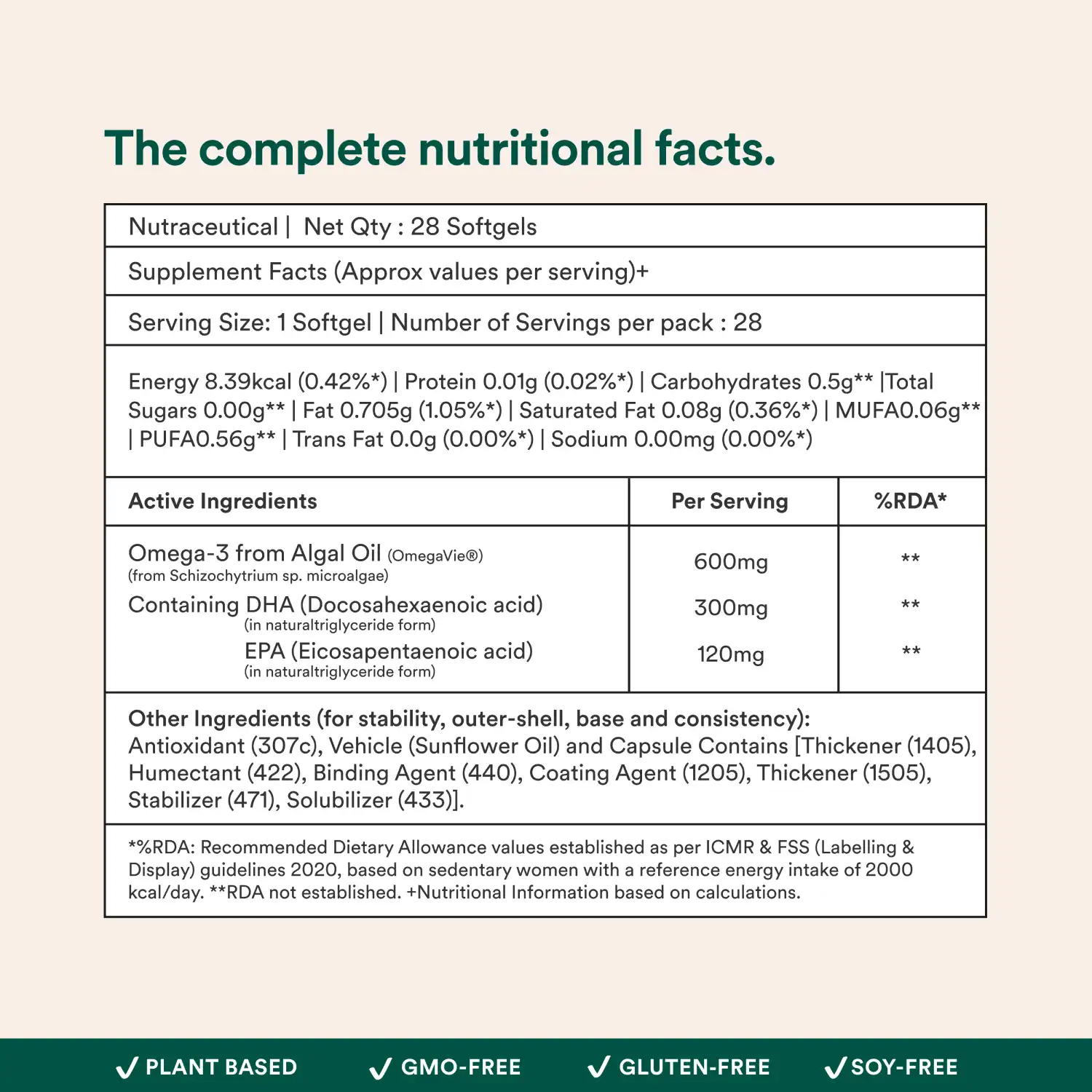 Origins Nutra Algal Omega 3, Veg Softgels