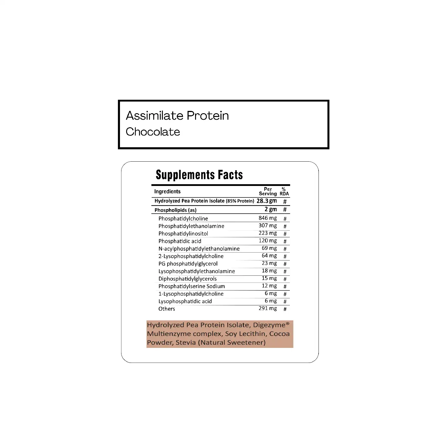 FM Nutrition Assimilate Vegan Protein, Hydrolysed Plant Protein, Chocolate Flavour (1 Kg)